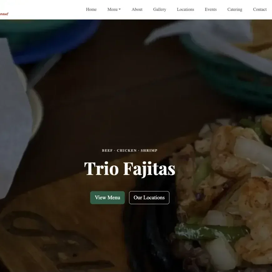 Alfredo's Mexican Restaurant website homepage